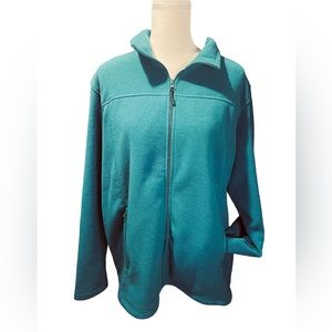 Natural Reflections blue teal zip up fleece jacket.